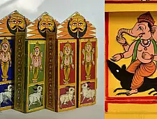 Kathanik . कथनिक ☀ Kaavad a Wooden Shrine - Ganesh &  Mushak { Single piece } ~ 7